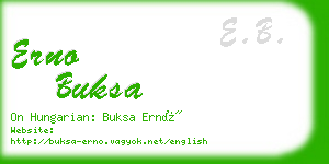 erno buksa business card